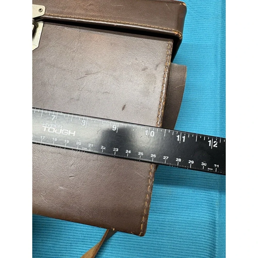 Vintage Polaroid Eagle Lock Co Leather Hard Camera Case Bag Top Grain Cowhide